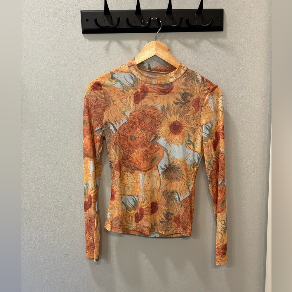 Sheer long sleeve top